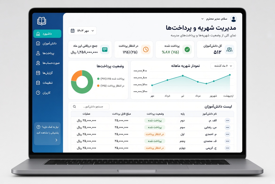سیستم مدیریت شهریه مدارس